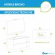 Mobile bagno sospeso round bianco 90 cm + specchio lampada retroilluminato led e altoparlante bluetooth