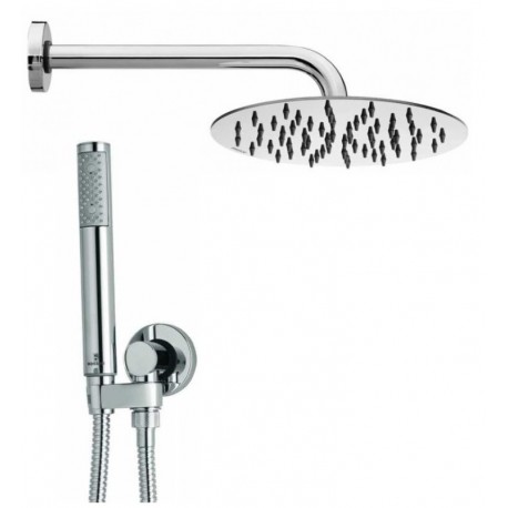 Composizione doccia Bossini con soffione tondo ultra slim diametro 20 cm, braccio doccia e kit duplex