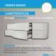 Mobile da bagno Dion sospeso 150 cm bianco opaco con lavabo (SX) + specchio lampada retroilluminato led e altoparlante bluetooth