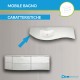 Mobile da bagno Dion sospeso 150 cm bianco opaco con lavabo (SX) + specchio lampada retroilluminato led e altoparlante bluetooth