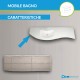 Mobile da bagno Dion 150 cm rovere sbiancato con lavabo (SX) + specchio lampada retroilluminato led e altoparlante bluetooth