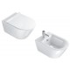 Vaso Sospeso Zero NF 55 NewFlush 1VS55NR00 + Bidet Soft 55 1BS55NR00 Catalano Bianco Lucido