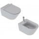 Vaso Sospeso Zero NF 55 NewFlush 1VS55NRCS + Bidet Soft 55 1BS55NRCS Catalano Cemento Satinato