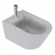 Vaso Sospeso Zero NF 55 NewFlush 1VS55NRCS + Bidet Soft 55 1BS55NRCS Catalano Cemento Satinato