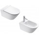 Sanitari Classy Vaso Sospeso NewFlush 1VS55RZE00 + Bidet Soft 55 1BS55ZE00 Catalano Bianco Lucido