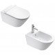 Sanitari Classy Vaso Sospeso NewFlush 1VS55RZEBM + Bidet Soft 55 1BS55ZEBM Catalano Bianco Satinato