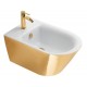 Vaso Sospeso Zero NF 55 NewFlush 1VS55NRBO + Bidet Soft 55 1BS55NRBO Catalano Gold White