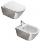 Vaso Sospeso Zero NF 55 NewFlush 1VS55NRBA + Bidet Soft 55 1BS55NRBA Catalano Silver White