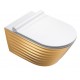 Vaso Sospeso Classy NF 55 NewFlush 1VS55RZEBO + Bidet Classy 55 1BS55ZEBO Catalano Gold White