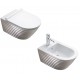 Vaso Sospeso Classy NF 55 NewFlush 1VS55RZEBA + Bidet Classy 55 1BS55ZEBA Catalano Silver White