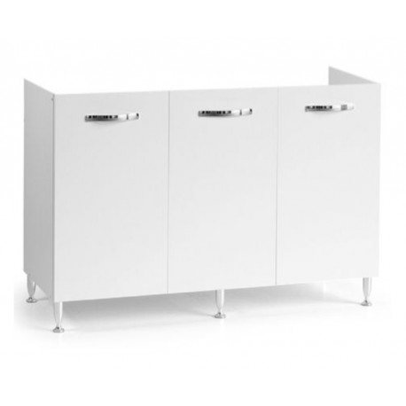 Mobile cucina sottolavello bianco frassinato 120x50 cm a 3 ante per lavelli  in acciaio inox - Vendita Online ItaliaBoxDoccia