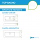 Top Monolitico con Lavabo a Bassorilievo Integrato da 70 cm in Luxolid