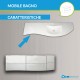 Mobile da bagno Dion sospeso 150 cm bianco opaco con lavabo (DX) + specchio lampada retroilluminato led e altoparlante bluetooth