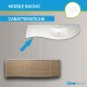 Mobile da bagno Dion 150 cm tabacco opaco con lavabo (DX) + specchio lampada retroilluminato led e altoparlante bluetooth