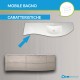 Mobile da bagno Dion 150 cm rovere sbiancato con lavabo (DX) + specchio lampada retroilluminato led e altoparlante bluetooth