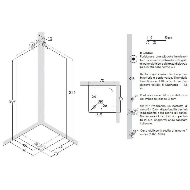 Cabina Doccia Idromassaggio 70x70 - Vendita Online ...