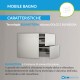 Mobile da bagno Dion sospeso 60 cm bianco opaco con specchio lampada retroilluminato led e altoparlante bluetooth