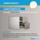 Mobile da bagno Dion sospeso 60 cm Rovere Sbiancato con specchio lampada retroilluminato led e altoparlante bluetooth