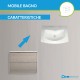 Mobile da bagno Dion sospeso 60 cm Rovere Sbiancato con specchio lampada retroilluminato led e altoparlante bluetooth