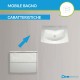 Mobile da bagno Dion sospeso 60 cm bianco opaco con specchio  retroilluminato led ad accensione touch