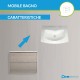 Mobile da bagno Dion sospeso 60 cm rovere sbiancato con specchio retroilluminato led ad accensione touch