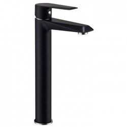 Artis Serie Cristallo Miscelatore Lavabo Prolungato con Piletta Click-Clack Nero Opaco