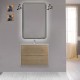 Mobile da bagno Dion sospeso 60 cm Rovere Tabacco con specchio lampada retroilluminato led e altoparlante bluetooth