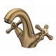 Miscelatore lavabo in ottone bronzato anticato Artis Serie Croce Epoca stile retrò