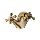 Coppia di miscelatori in ottone bronzato anticato lavabo + bidet artis croce epoca