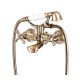 Artis Serie Croce Epoca Miscelatori Lavabo e Bidet con Piletta Salterello + Vasca con Set Doccia in Ottone Bronzato Anticato