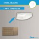 Mobile da bagno Dion 90 cm tabacco opaco con lavabo (SX) + specchio lampada retroilluminato led e altoparlante bluetooth