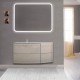 Mobile da bagno Dion 90 cm rovere sbiancato con lavabo (SX) + specchio retroilluminato led e altoparlante bluetooth
