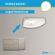 Mobile da bagno Dion 90 cm rovere sbiancato con lavabo (SX) + specchio lampada retroilluminato led e altoparlante bluetooth