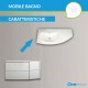 Mobile da bagno Dion 90 cm bianco opaco con lavabo (SX) + specchio lampada retroilluminato led e altoparlante bluetooth