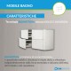 Mobile da bagno Dion 90 cm bianco opaco con lavabo (SX) + specchio lampada retroilluminato led e altoparlante bluetooth