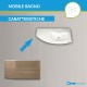 Mobile da bagno Dion 90 cm tabacco opaco con lavabo (DX) + specchio lampada retroilluminato led e altoparlante bluetooth