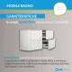 Mobile da bagno Dion 90 cm bianco opaco con lavabo (DX) + specchio lampada retroilluminato led e altoparlante bluetooth