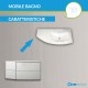 Mobile da bagno Dion 90 cm bianco opaco con lavabo (DX) + specchio lampada retroilluminato led e altoparlante bluetooth