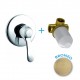 Eurorama Serie Dodo Miscelatori Lavabo e Bidet con Piletta Salterello + Incasso Doccia in Ottone Bronzato Anticato