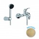 Eurorama Serie Dodo Miscelatori Lavabo e Bidet con Piletta Salterello + Vasca con Set Doccia in Ottone Bronzato Anticato