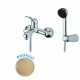 Eurorama Serie Dodo Miscelatori Lavabo e Bidet con Piletta Salterello + Vasca con Set Doccia in Ottone Bronzato Anticato