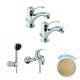 Eurorama Serie Dodo Miscelatori Lavabo e Bidet con Piletta Salterello + Vasca con Set Doccia in Ottone Bronzato Anticato