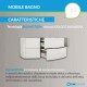 Mobile da bagno Dion sospeso 120 cm bianco opaco con specchio lampada retroilluminato led e altoparlante bluetooth