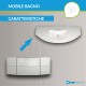 Mobile da bagno Dion sospeso 120 cm bianco opaco con specchio lampada retroilluminato led e altoparlante bluetooth