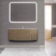 Mobile da bagno Dion sospeso 120 cm rovere tabacco con specchio lampada retroilluminato led e altoparlante bluetooth