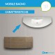 Mobile da bagno Dion sospeso 120 cm rovere tabacco con specchio lampada retroilluminato led e altoparlante bluetooth