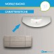 Mobile da bagno Dion sospeso 120 cm rovere sbiancato con specchio lampada retroilluminato led e altoparlante bluetooth