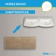 Mobile da bagno Dion a doppio lavabo da 120 cm rovere tabacco con specchio lampada retroilluminato led e altoparlante bluetooth