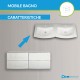 Mobile da bagno Dion a doppio lavabo da 120 cm bianco opaco con specchio lampada retroilluminato led e altoparlante bluetooth