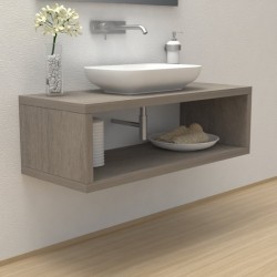 Top Bagno con vano portaoggetti Larghezza 50 x Profondità 60 cm in abete per lavabi d'appoggio